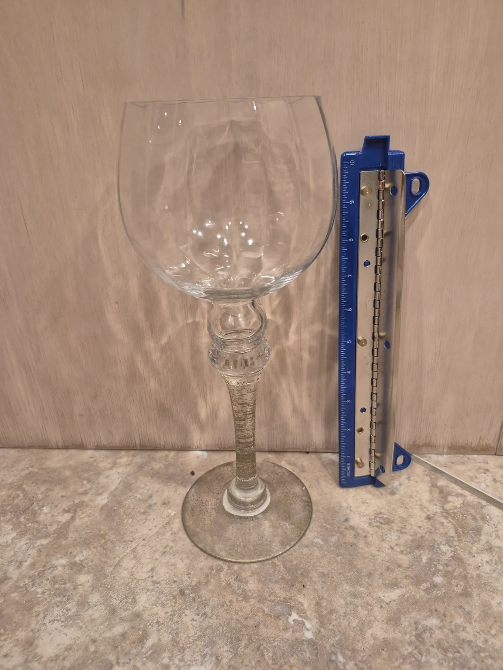 Clear Textured Glass Candle Holder